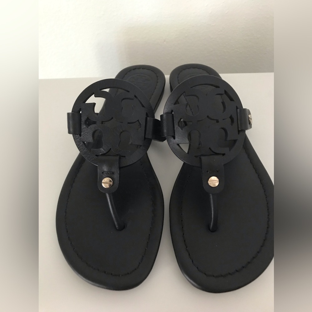 Tory Burch Black Miller Sandals SZ 6.5 - Picture 7 of 8